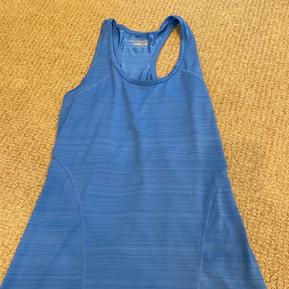 Blue athletic tank top
